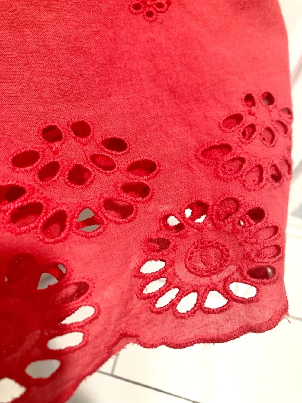 Japna Large 100% Cotton Lined Red Maxi Dress Embroidered Boho Chic - Picture 6 of 12